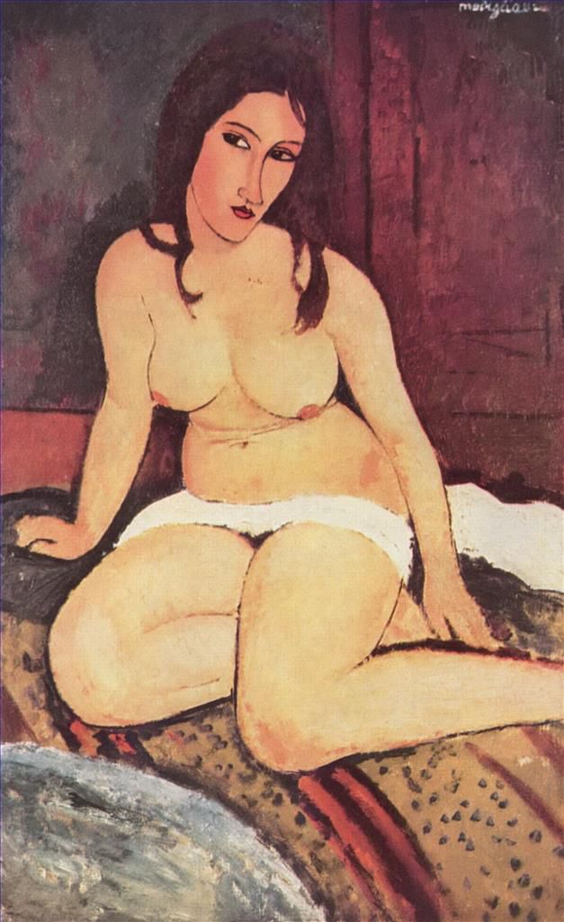 Amedeo Modigliani Ölgemälde - sitzender Akt 1917 2