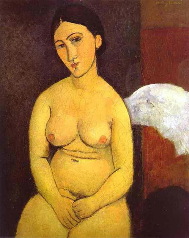 Amedeo Modigliani Ölgemälde - sitzender Akt 1917
