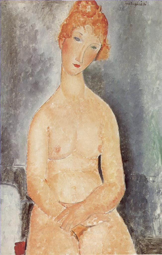 Amedeo Modigliani Ölgemälde - sitzender Akt 1918