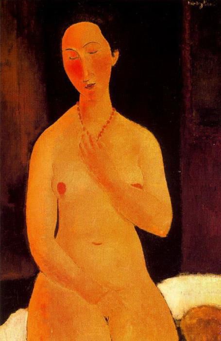 Amedeo Modigliani Ölgemälde - sitzender Akt mit Halskette 1917
