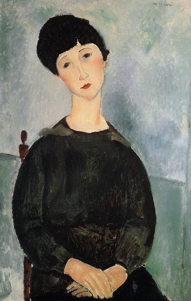 Amedeo Modigliani Ölgemälde - Sitzende junge Frau 1918