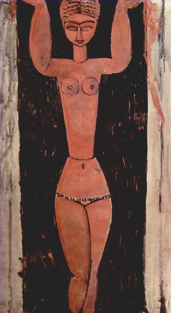 Amedeo Modigliani Ölgemälde - Stehende Karyatide 1913