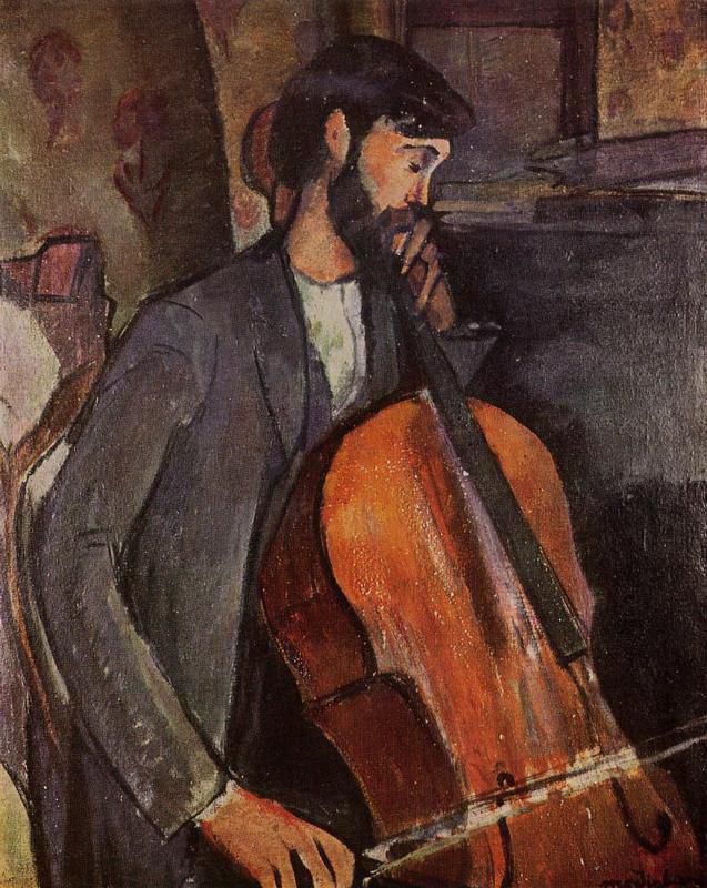 Amedeo Modigliani Ölgemälde - Studie für den Cellisten 1909