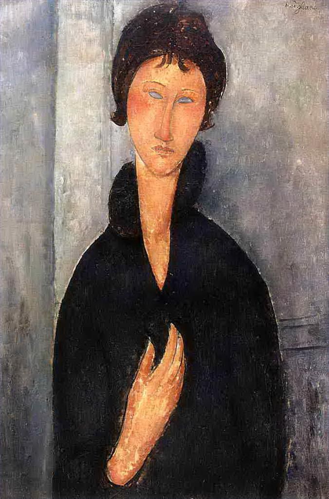 Amedeo Modigliani Ölgemälde - Frau mit blauen Augen 1918