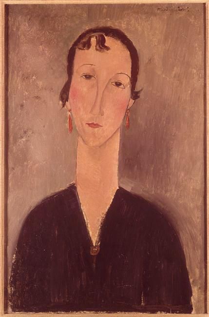 Amedeo Modigliani Ölgemälde - Frau mit Ohrringen