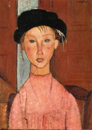 Amedeo Modigliani Werk - junges Mädchen mit Baskenmütze 1918