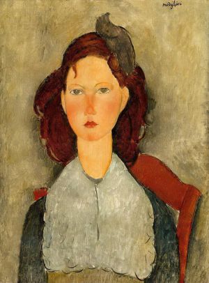 Amedeo Modigliani Werk - junges Mädchen, sitzend 1918