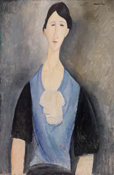 Amedeo Modigliani Ölgemälde - junge Frau in Blau