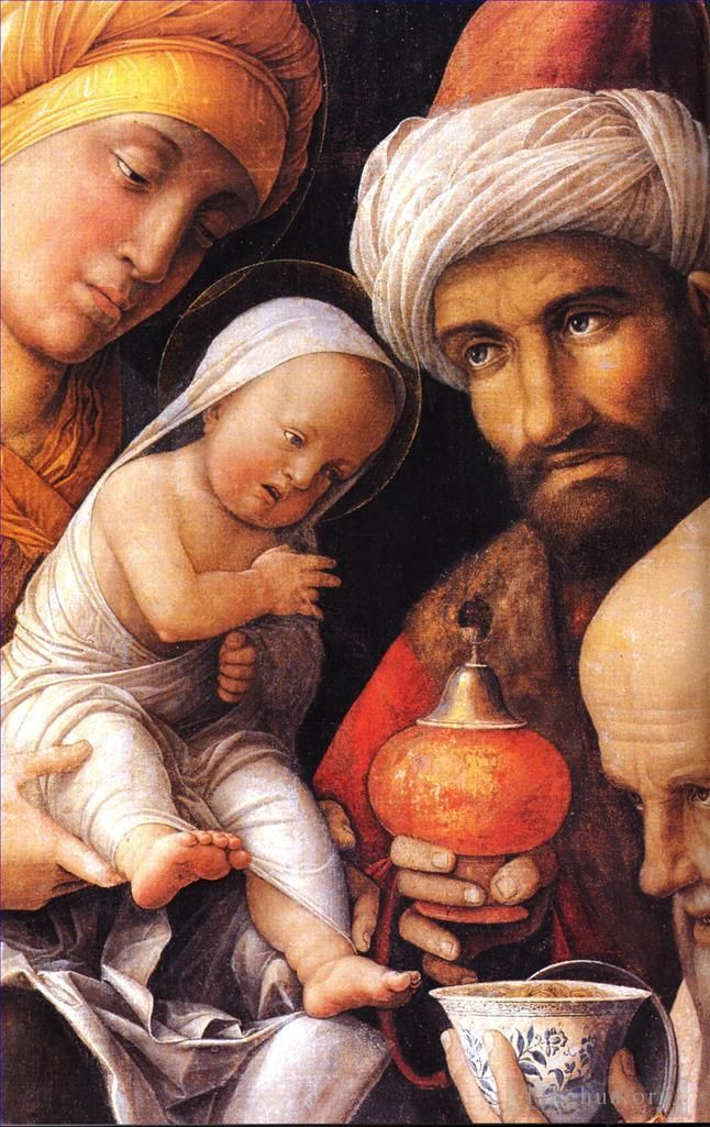 Andrea Mantegna Ölgemälde - Die Anbetung der Könige dt1