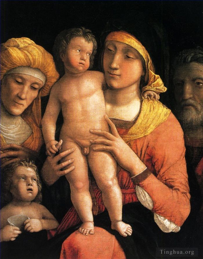 Andrea Mantegna Ölgemälde - Die Heilige Familie mit den Heiligen Elisabeth und dem kleinen Johannes dem Täufer