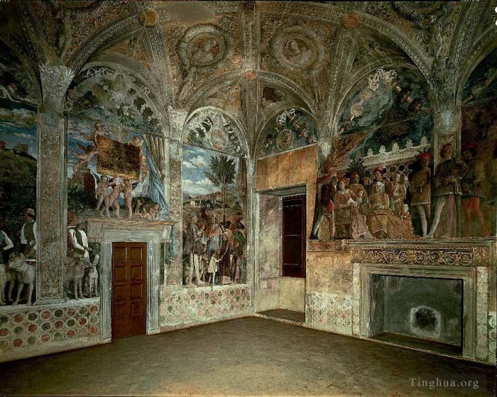 Andrea Mantegna Andere Malerei - Blick auf die West- und Nordmauer