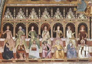 Andrea da Firenze Werk - Triumph des heiligen Thomas und Allegorie der Wissenschaften, Detail 1