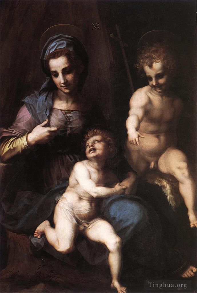Andrea del Sarto Ölgemälde - Madonna mit Kind und dem jungen Johannes