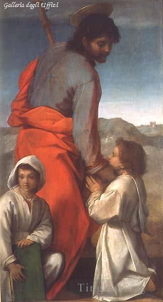Andrea del Sarto Ölgemälde - Der heilige Jakobus mit zwei Kindern
