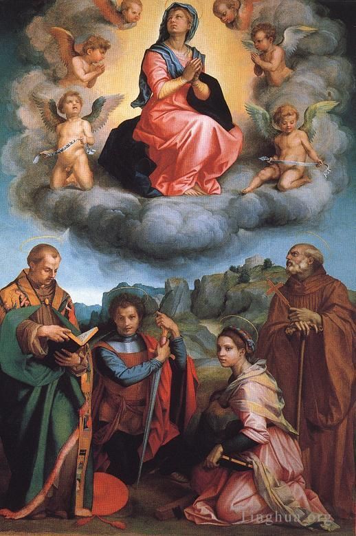 Andrea del Sarto Ölgemälde - Jungfrau mit vier Heiligen