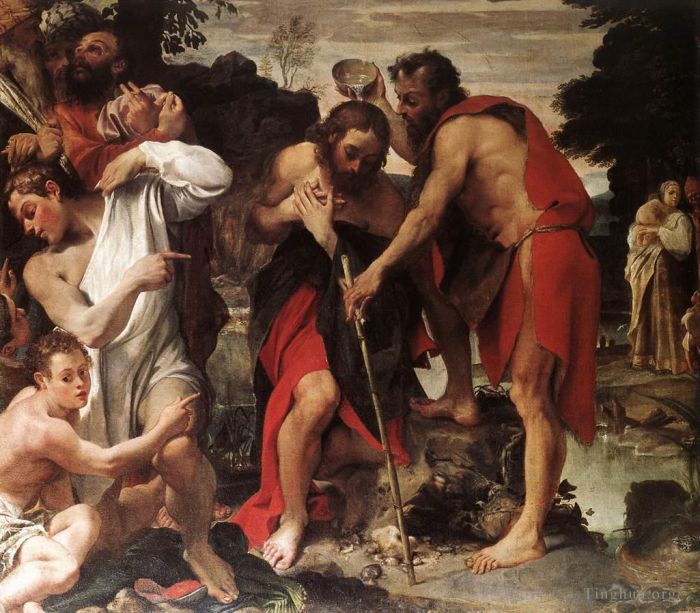 Annibale Carracci Ölgemälde - Die Taufe Christi