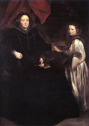 Sir Anthony van Dyck Werk - Porträt von Porzia Imperiale und ihrer Tochter
