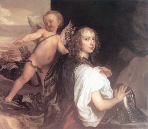 Sir Anthony van Dyck Werk - Porträt eines Mädchens als Erminia, begleitet von Amor