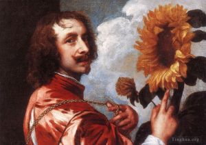 Sir Anthony van Dyck Werk - Selbstporträt mit einer Sonnenblume