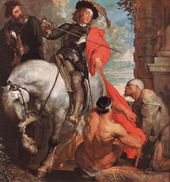 Sir Anthony van Dyck Ölgemälde - Der heilige Martin teilt seinen Mantel