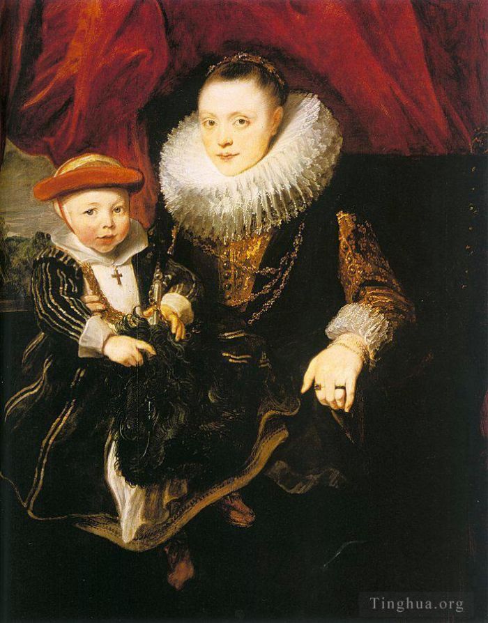 Sir Anthony van Dyck Ölgemälde - Junge Frau mit Kind