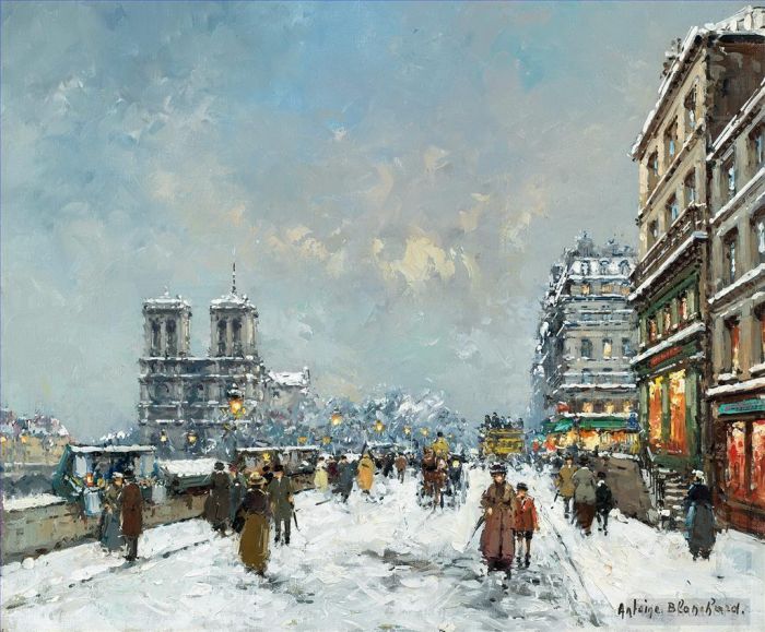 Antoine Blanchard Ölgemälde - Notre Dame und les Quais Paris