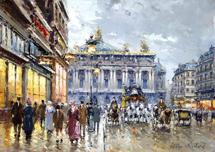 Antoine Blanchard Ölgemälde - Avenue de l’Oper