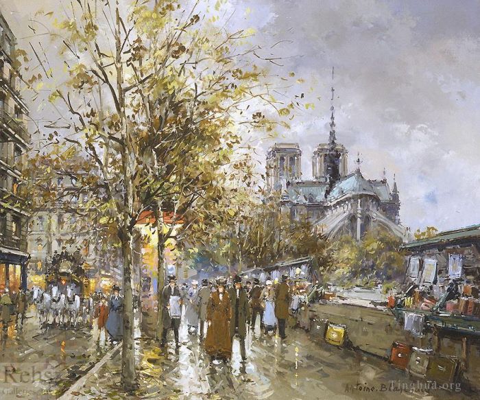 Antoine Blanchard Ölgemälde - Paris, die Kathedrale Notre-Dame