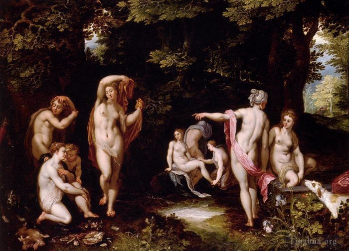 Jean-Antoine Watteau Ölgemälde - Brueghel Jan Diana und Aktäon