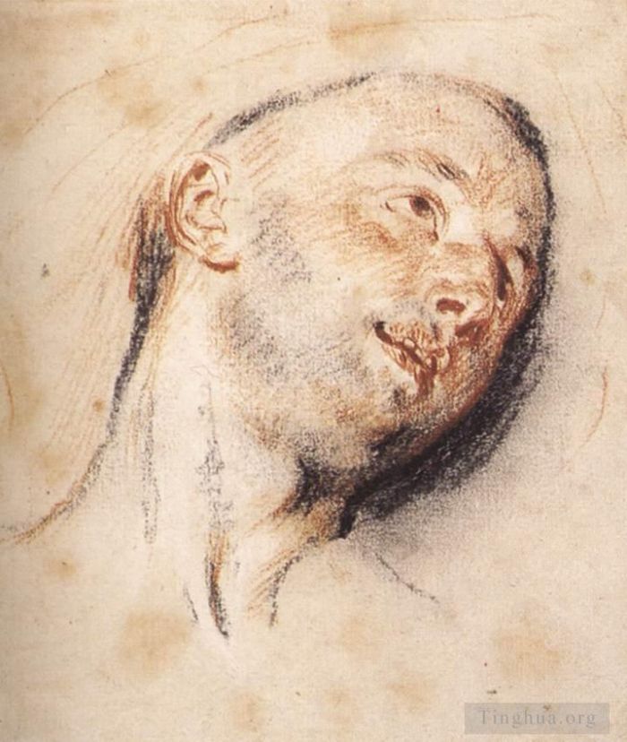 Jean-Antoine Watteau Ölgemälde - Kopf eines Mannes