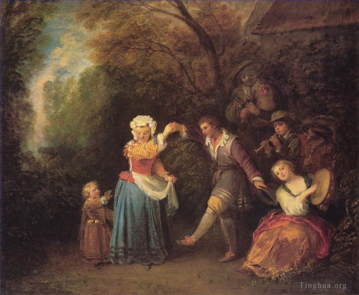 Jean-Antoine Watteau Ölgemälde - La Danse Champetre