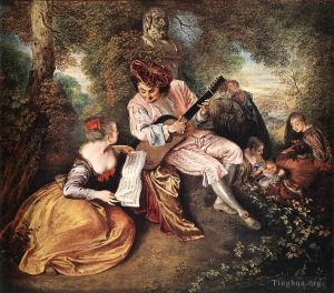 Jean-Antoine Watteau Werk - La gamme damour Das Liebeslied