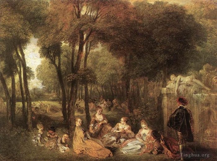 Jean-Antoine Watteau Ölgemälde - Les Champs-Élysées