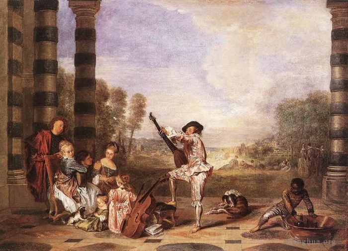 Jean-Antoine Watteau Ölgemälde - Les Charmes de la Vie Die Musikparty