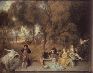 Jean-Antoine Watteau Werk - Wiedersehen im Freien