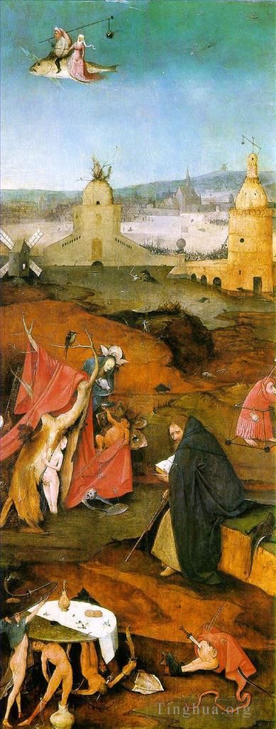 Jean-Antoine Watteau Ölgemälde - Versuchung des Heiligen Antonius, rechter Flügel des Triptychons