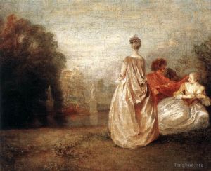 Jean-Antoine Watteau Werk - Zwei Cousins