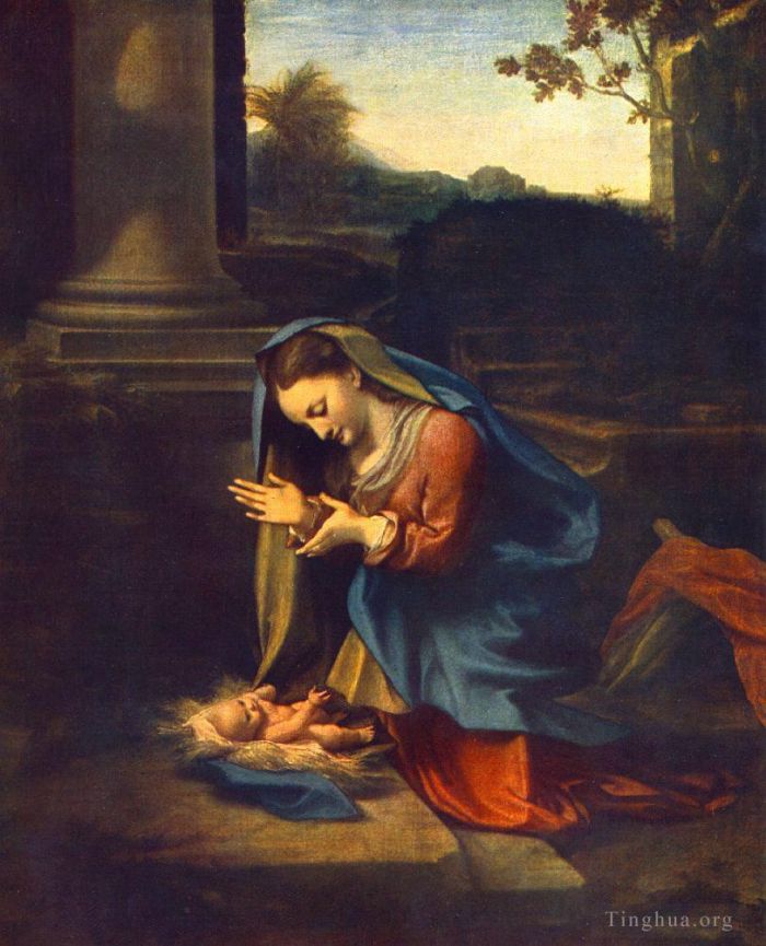 Antonio Allegri da Correggio Ölgemälde - Die Anbetung des Kindes