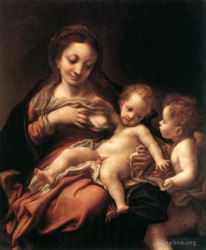 Antonio Allegri da Correggio Werk - Jungfrau und Kind mit einem Engel