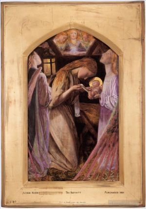 Arthur Hughes Werk - Die Geburt Christi
