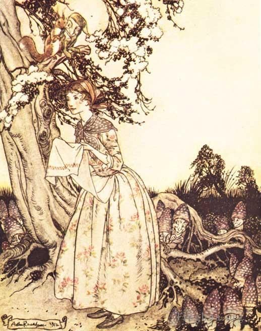Arthur Rackham Andere Malerei - Mutter Gans, die schöne Jungfrau, die den ersten Frühling feiert