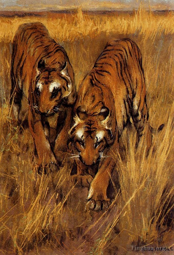 Arthur Wardle Ölgemälde - Tiger 2