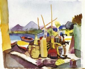 August Macke Werk - Landschaft in Hammamet