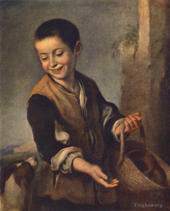 Bartolomé Esteban Murillo Ölgemälde - Junge mit Hund