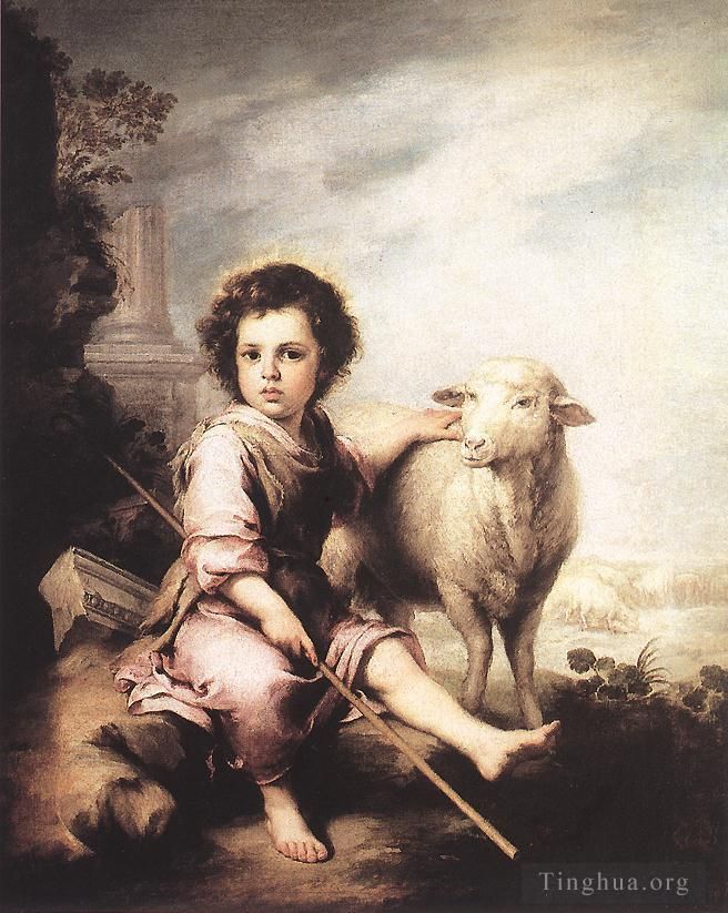 Bartolomé Esteban Murillo Ölgemälde - Christus, der gute Hirte