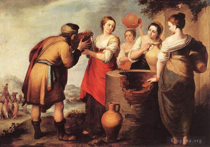 Bartolomé Esteban Murillo Ölgemälde - Rebekka und Elieser