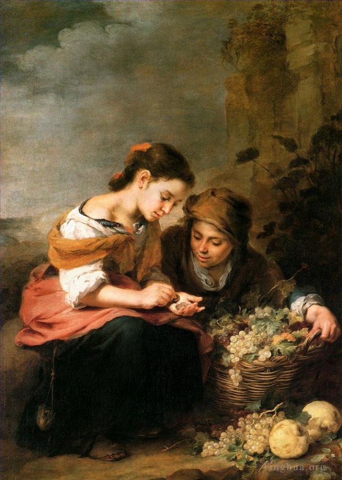 Bartolomé Esteban Murillo Ölgemälde - Der kleine Obstverkäufer