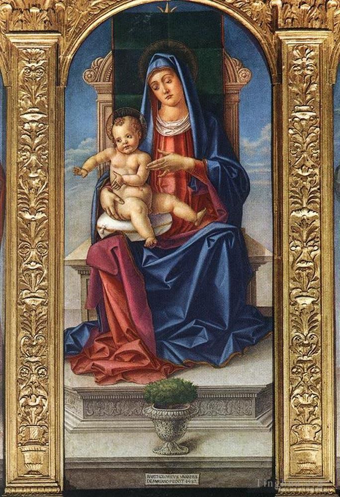 Bartolomeo Vivarini Andere Malerei - Thronende Madonna