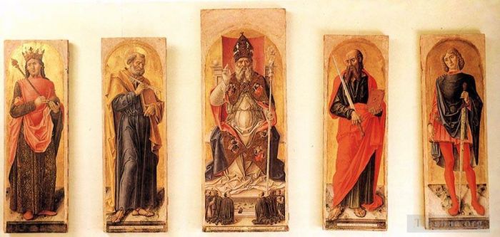 Bartolomeo Vivarini Andere Malerei - St. Ambrosius Polyptychon