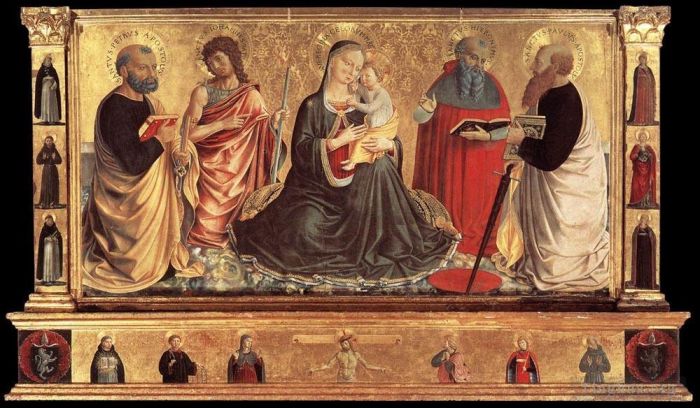 Benozzo Gozzoli Andere Malerei - Madonna mit Kind und den Heiligen Johannes dem Täufer, Petrus Hieronymus und Paulus